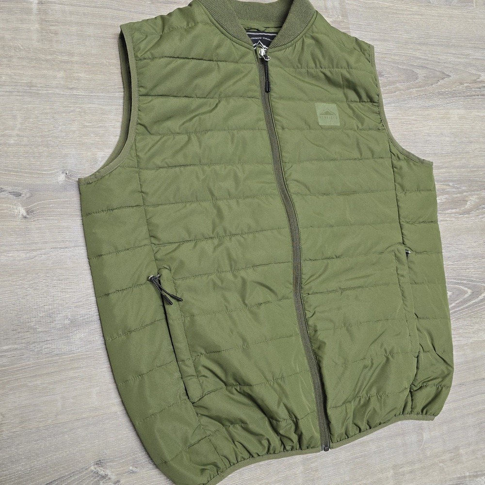Penfield Quilted Puffer Vest Men XL Packable Reflective Green Full Zip Insulated - Picture 3 of 16